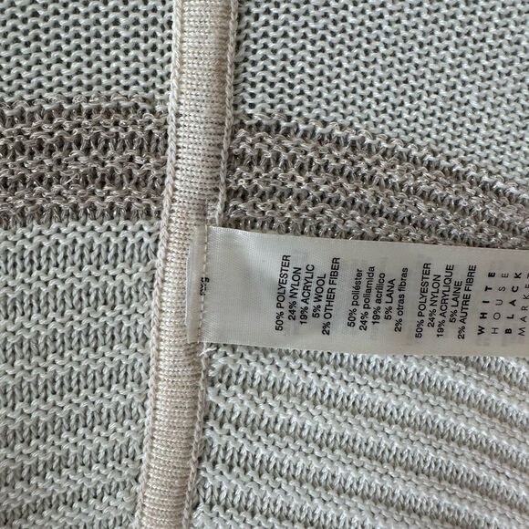 White House Black Market Cream and Tan Poncho - Picture 8 of 8